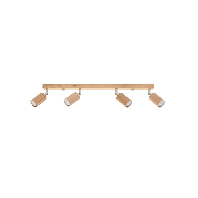 Lámpara de techo BERG con 4 puntos de iluminación, SOLLUX iluminación, de madera natural, un diseño inspirado en la tendencia de la arquitectura orgánica, cuyas referencias se pueden ver incluso en los detalles mas pequeños.