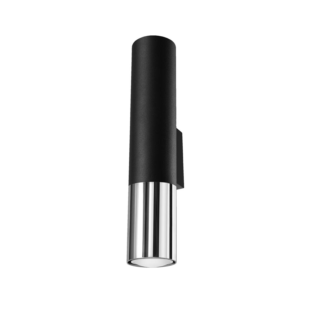 Aplique de pared LOOPEZ negro, GU10/cromo