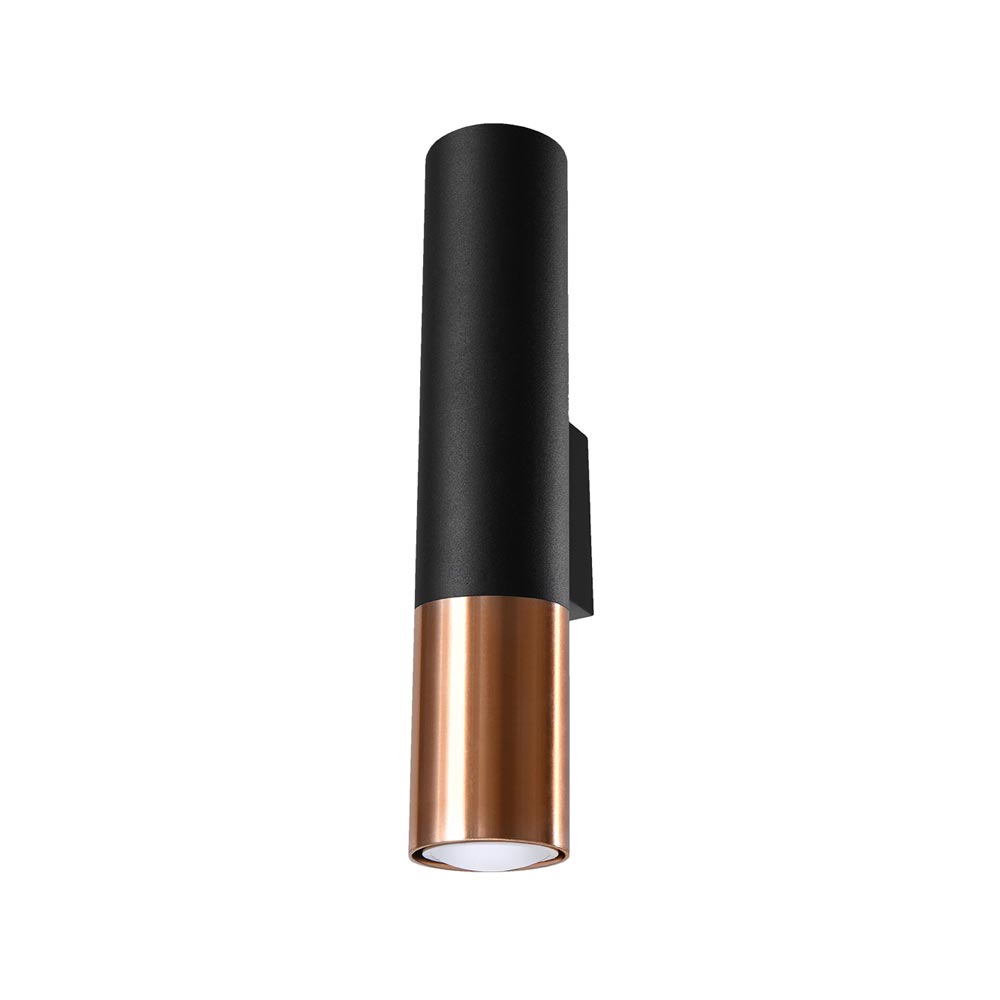 Aplique de pared LOOPEZ negro, GU10/cobre