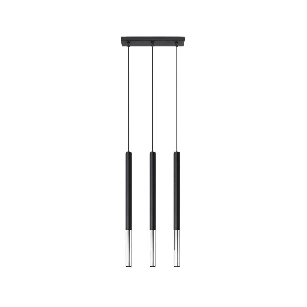 Lámpara de techo MOZAICA 3L negra/cromo
