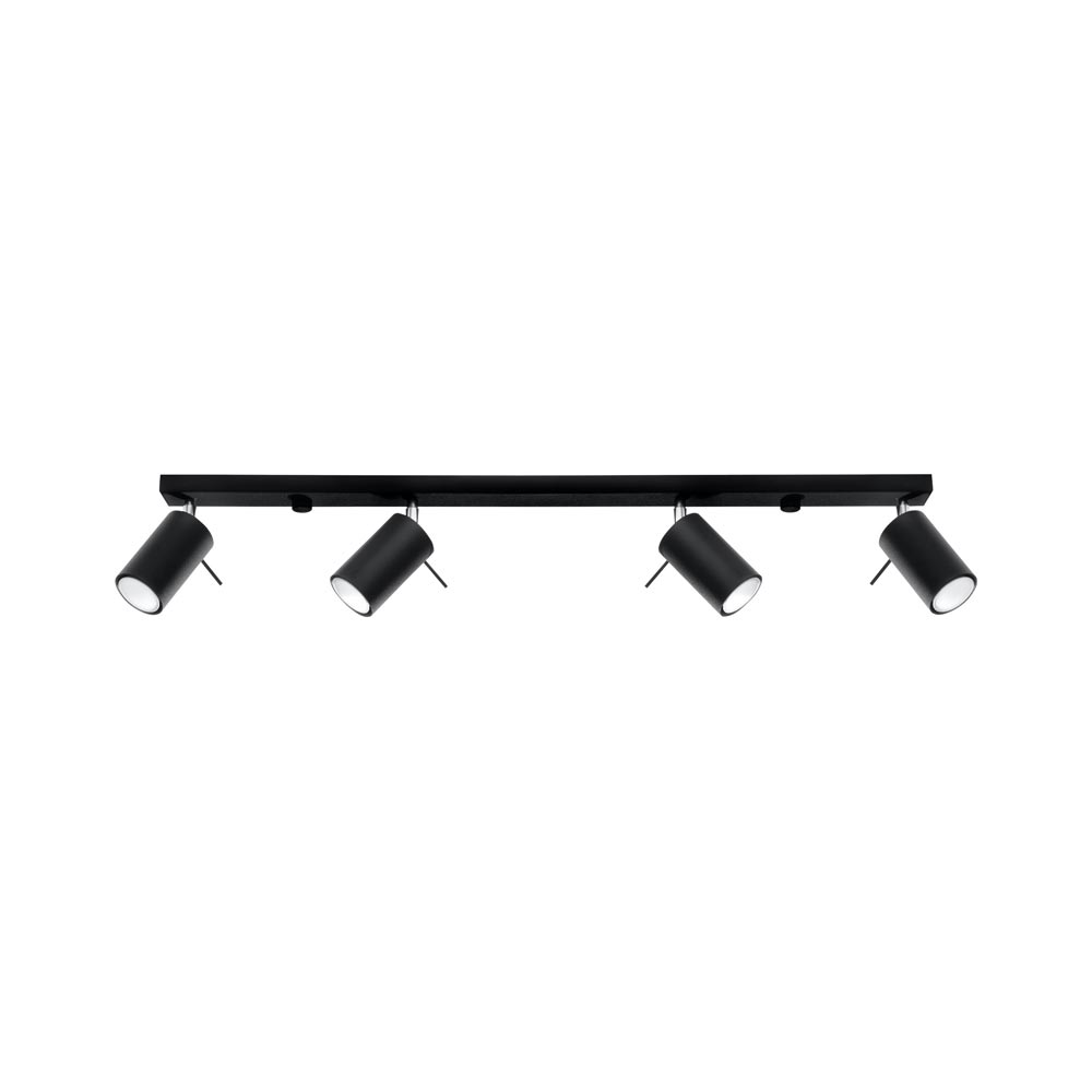 Aplique de techo RING 4L negro, GU10