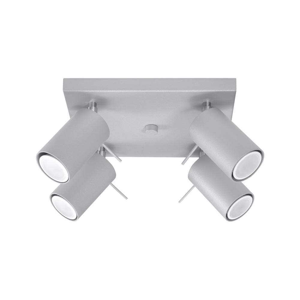 Aplique de techo RING 4 gris, GU10