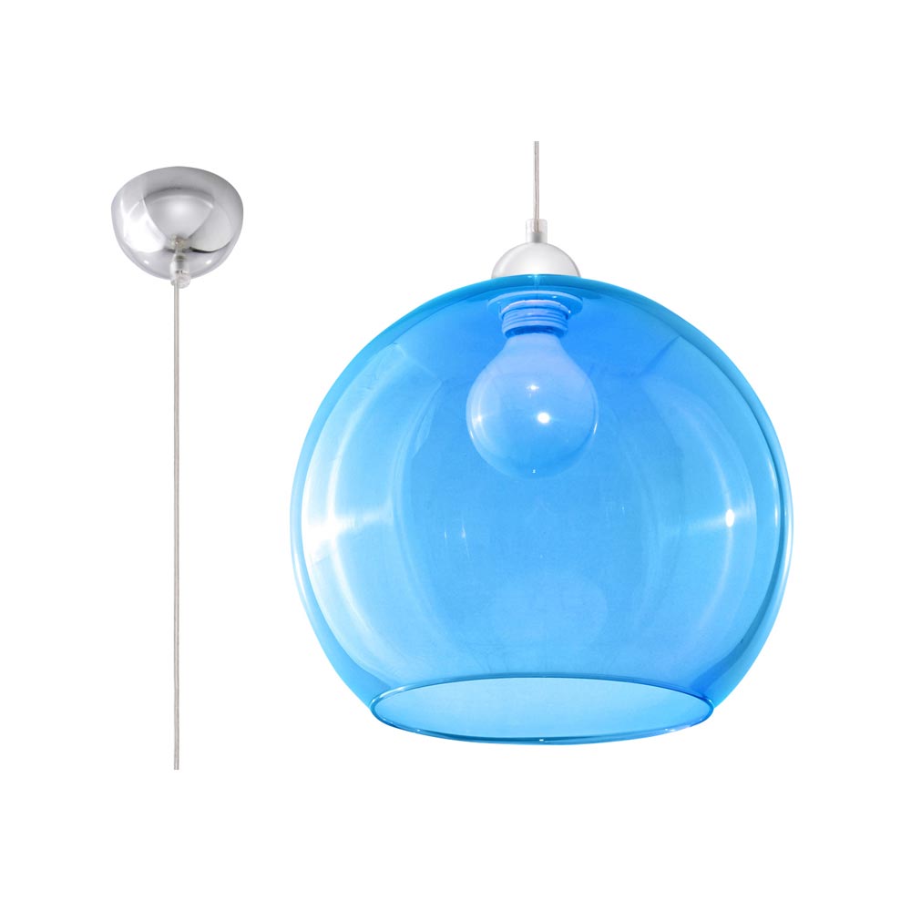 Lámpara colgante BALL azul, E27