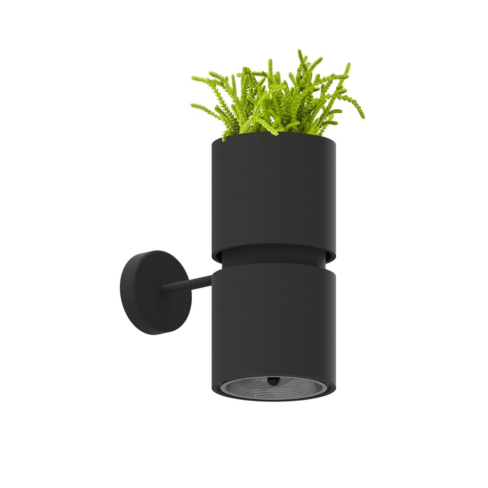 Aplique de pared KUKKIA negro, GU10