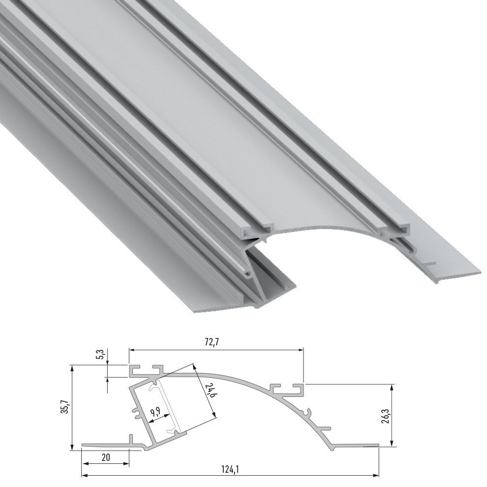 Perfíl Aluminio  PERO 2,02M