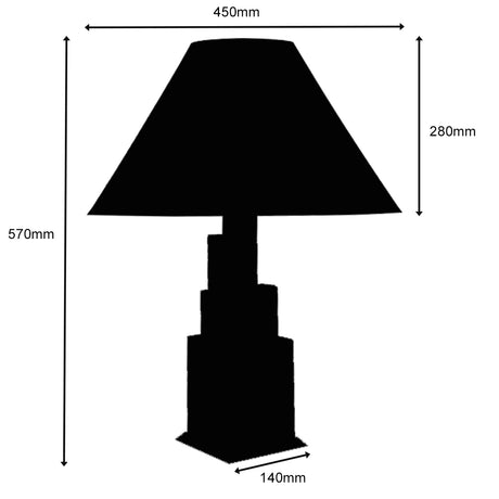 Lámpara Mesa "8300-1M" Madera/Textíl Marron/Negro E27 Sin Bombilla [OPV-534LUN1118]