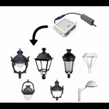 Farola LED villa 40w ideal para adornar cualquier espacio exterior, tiene un diseño elegante y clásico y un bonito acabado en color negro. Su  Modulo de LED tiene una potencia de 40W y está fabricado con un equipo de 40 diodos LEDs SMD3030 2D, Multileds Lumileds.