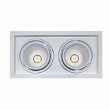 Empotrado led tipo Kardan. Luminaria totalmente orientable y fabricada en aluminio y lacada en color blanco y fondo en negro. Luminaria de gran potencia para pasillos, cocinas, baños, salones, tiendas consiguiendo una gran eficiencia energética.