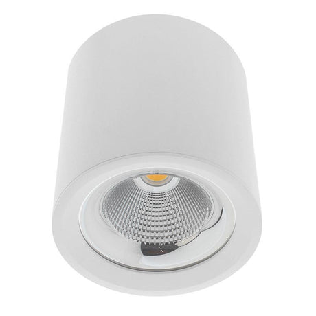 Foco Led de altas prestaciones con chip LED  CREE y driver 0-10V regulable. Para la iluminación general de todo tipo de ambientes. De estilo minimalista fabricada en aluminio de alta calidad y lacado en color blanco mate.