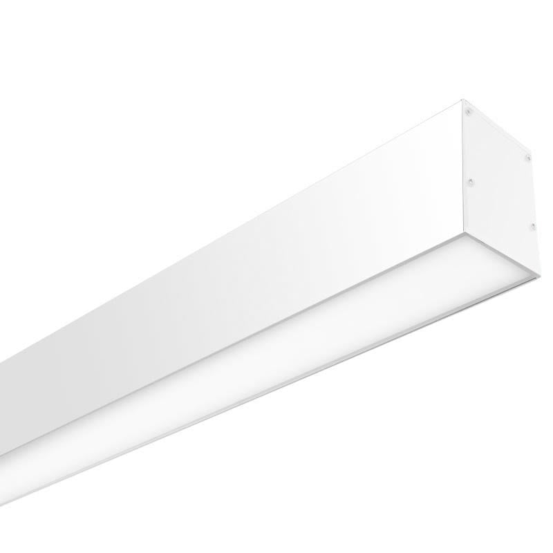 Luminaria de suspensión lineal lacado en color blanco y con una longitud de 2 metros que ofrece una iluminación general a través del difusor de policarbonato opal que crea un ambiente perfecto para cualquier estancia. Regulación de intensidad 0-10V.