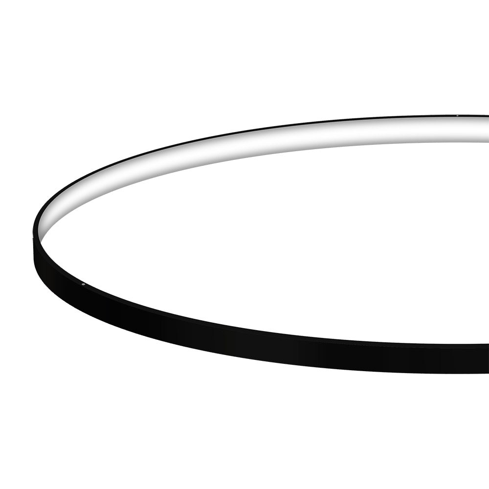 Kit que incluye perfil circular de aluminio y cubierta de silicona opal. Para fabricar espectaculares luminarias LED con múltiples opciones de instalación. Lacado en color negro mate.