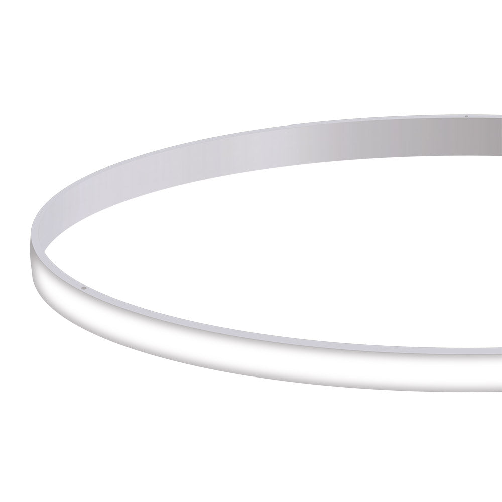 Kit que incluye perfil circular de aluminio y cubierta de silicona opal. Para fabricar espectaculares luminarias LED con múltiples opciones de instalación. Lacado en color blanco mate.