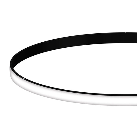 Kit que incluye perfil circular de aluminio y cubierta de silicona opal. Para fabricar espectaculares luminarias LED con múltiples opciones de instalación. Lacado en color negro mate.