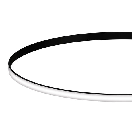 Kit que incluye perfil circular de aluminio y cubierta de silicona opal. Para fabricar espectaculares luminarias LED con múltiples opciones de instalación. Lacado en color negro mate.