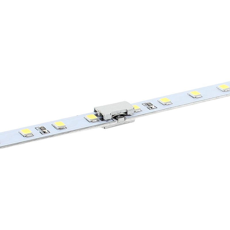 Conector PCB para la composición de iluminación modular de vitrinas VITRA. Permite conectar fácilmente tiras led rígidas sin necesidad de soldaduras.