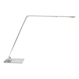 Lámpara de escritorio, flexo Led, de grandes dimensiones con dos brazos articulados y luminaria led de LG de alta potencia, conector USB para carga de dispositivos integrado en la base. Con un diseño estilizado, moderno y funcional, realizado con materiales de la más alta calidad en acero y aluminio. su brazo flexible permite dirigir su haz de luz en cualquier dirección.