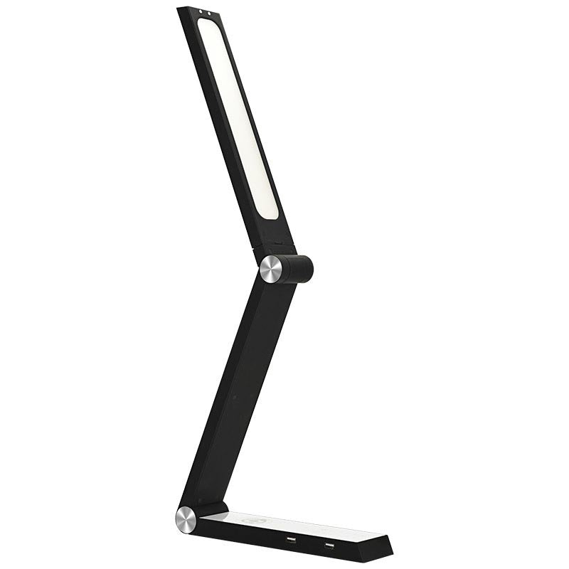 Lámpara de escritorio de diseño exclusivo. Incorpora botonera táctil con selector de intensidad y color de luz. Cargador inalámbrico TI de última generación y conectores USB para la carga de tus dispositivos móviles. Chip Led LG de altas prestaciones. Realizado con materiales de alta calidad, su brazo articulado permite dirigir su haz de luz en cualquier dirección.