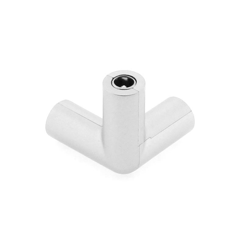 Conector con conectores DC hembra en sus extremos para la composición de iluminación modular de vitrinas VITRA.