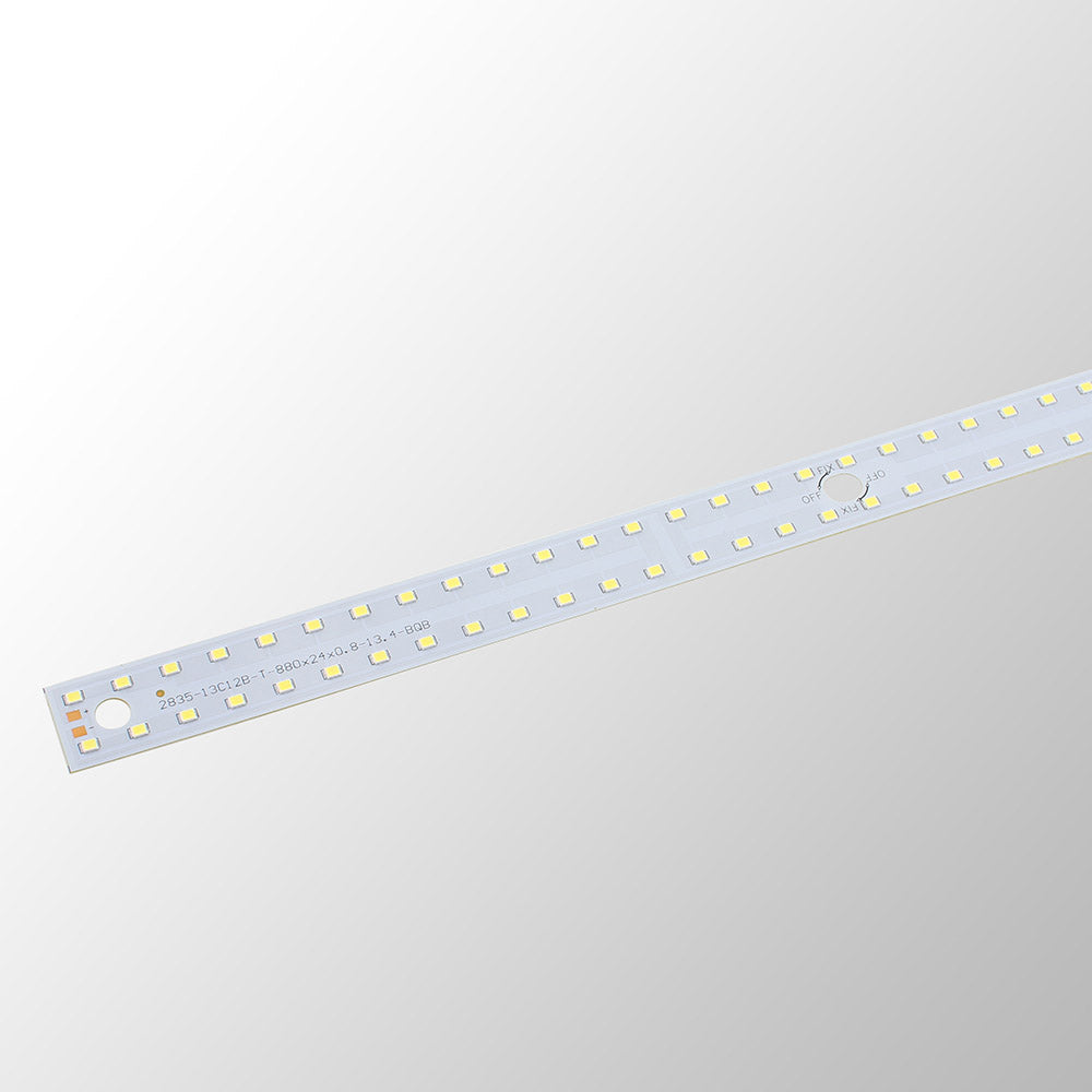 Tira LED rigida con el nuevo Chip EPISTAR de alta potencia lumínica SMD2835. Tira rígida de corriecte constante, sin caída de tensión de 880mm y dos filas de led con una potencia de 30W