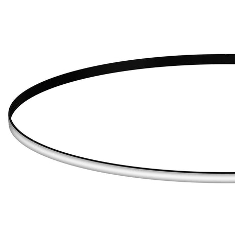 Kit que incluye perfil circular de aluminio y cubierta de silicona opal. Para fabricar espectaculares luminarias LED con múltiples opciones de instalación. Lacado en color negro mate.