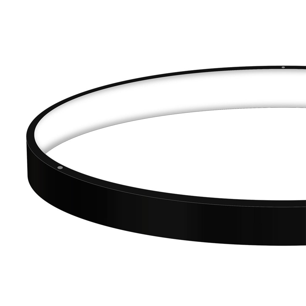 Kit que incluye perfil circular de aluminio y cubierta de silicona opal. Para fabricar espectaculares luminarias LED con múltiples opciones de instalación. Lacado en color negro mate.
