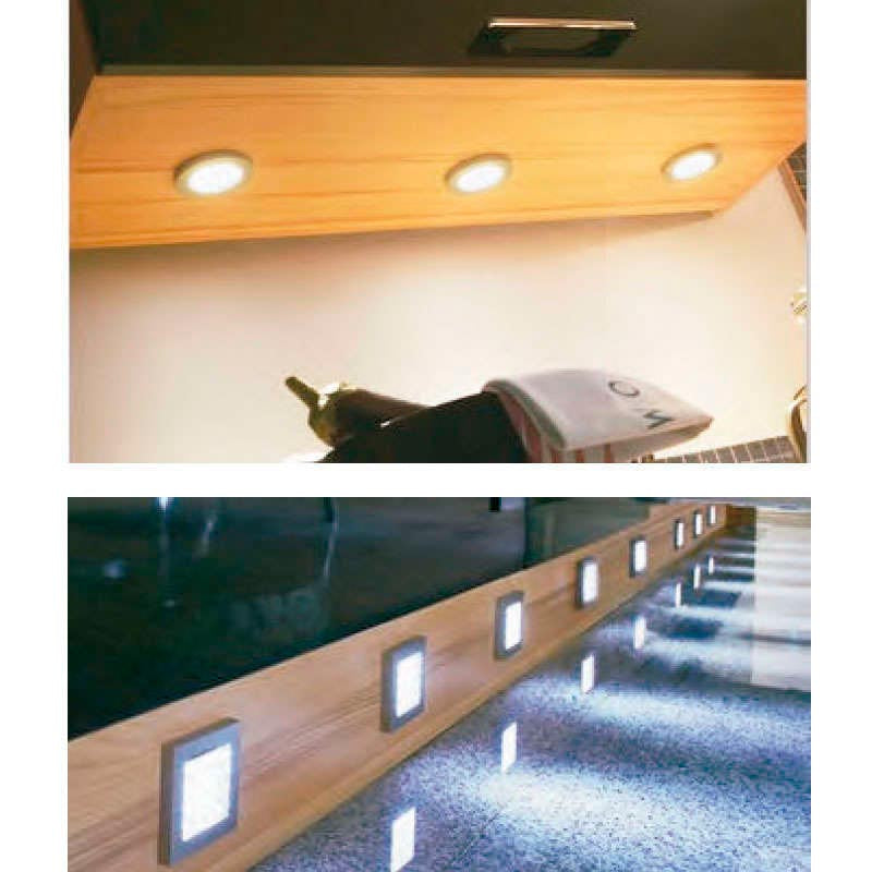 De bajo consumo y una gran luminosidad. Es posible su instalación en cualquier lugar, con un diseño extra plano y varias posibilidades de control mediante sensor.