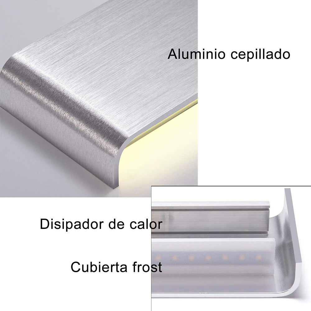 Elegante aplique LED de pared de diseño minimalista. Permite generar un tipo de luz difusa y homogénea a la vez. Son elementos funcionales y decorativos. Los apliques de pared Led suelen ser luminarias que complementan a la iluminación principal siendo un elemento importante en la decoración de los más variados ambientes.