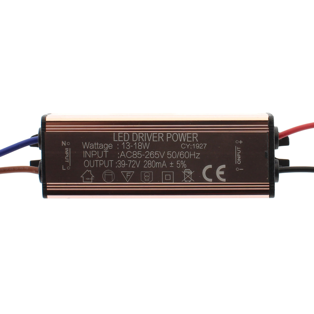 Fuente de alimentación de DC39-72V/13-18W/280mA Corriente Constante, para focos led