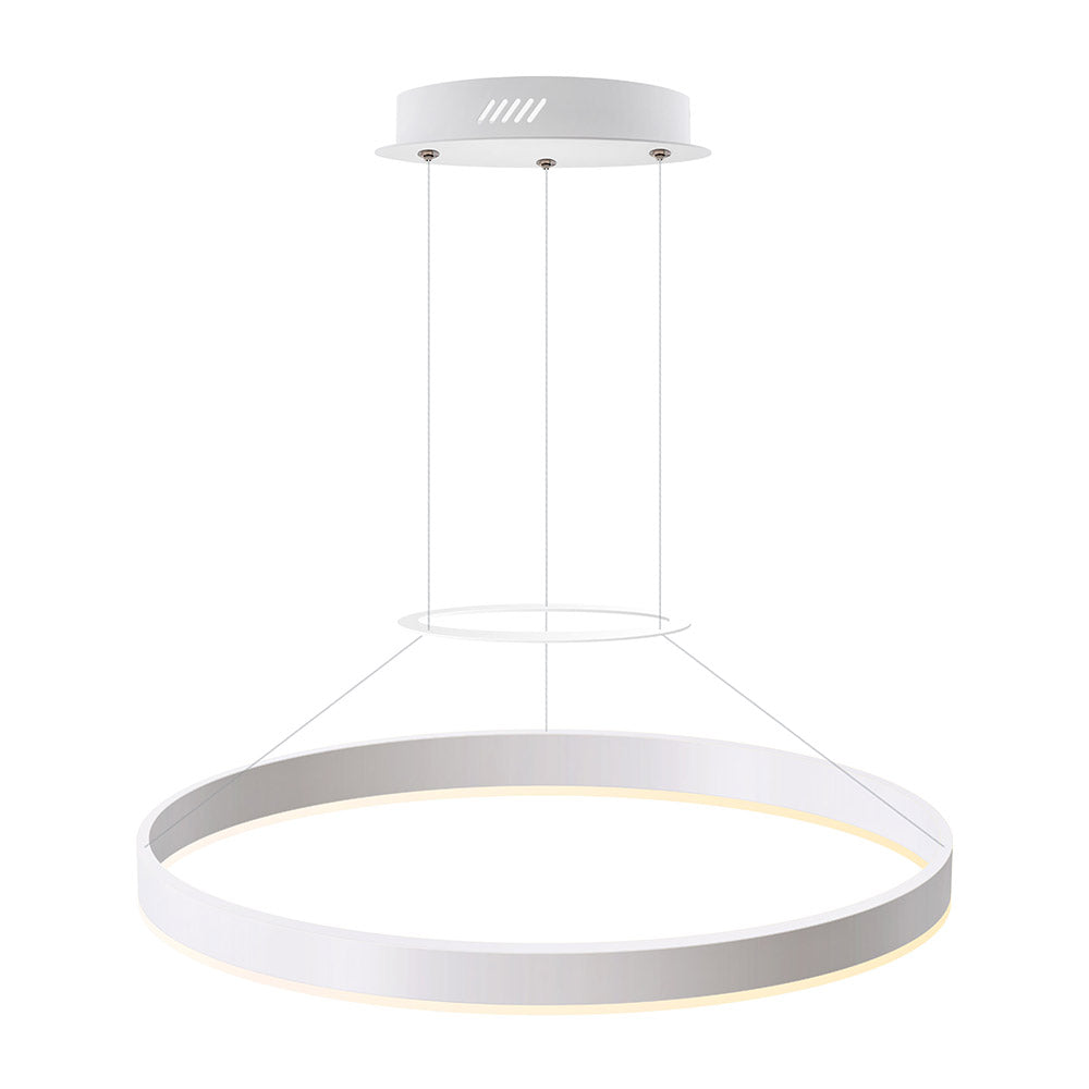 Kit que incluye perfil circular de aluminio y cubierta de metacrilato frost. Para fabricar espectaculares luminarias LED con múltiples opciones de instalación. Lacado en color blanco mate.