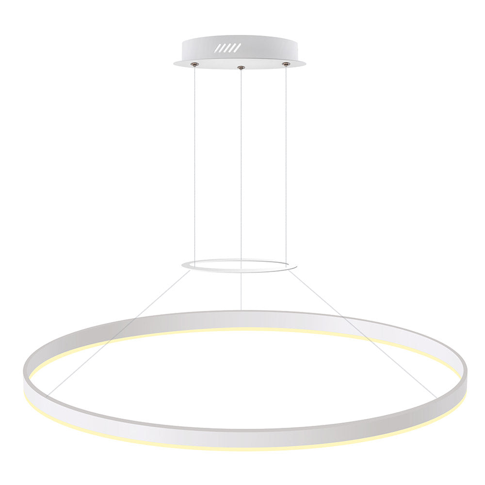 Kit que incluye perfil circular de aluminio y cubierta de metacrilato frost. Para fabricar espectaculares luminarias LED con múltiples opciones de instalación. Lacado en color blanco mate.