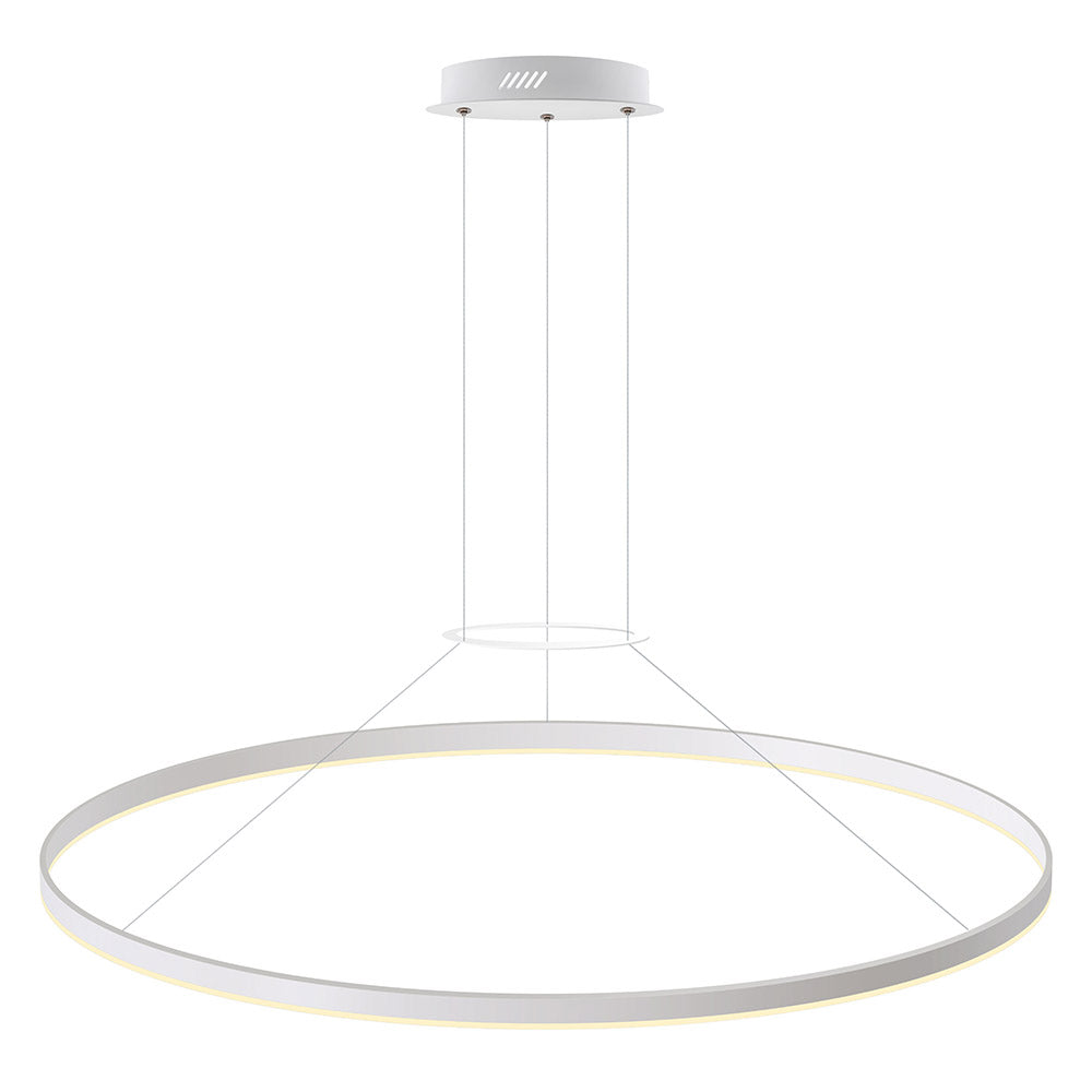 Kit que incluye perfil circular de aluminio y cubierta de metacrilato frost. Para fabricar espectaculares luminarias LED con múltiples opciones de instalación. Lacado en color blanco mate.