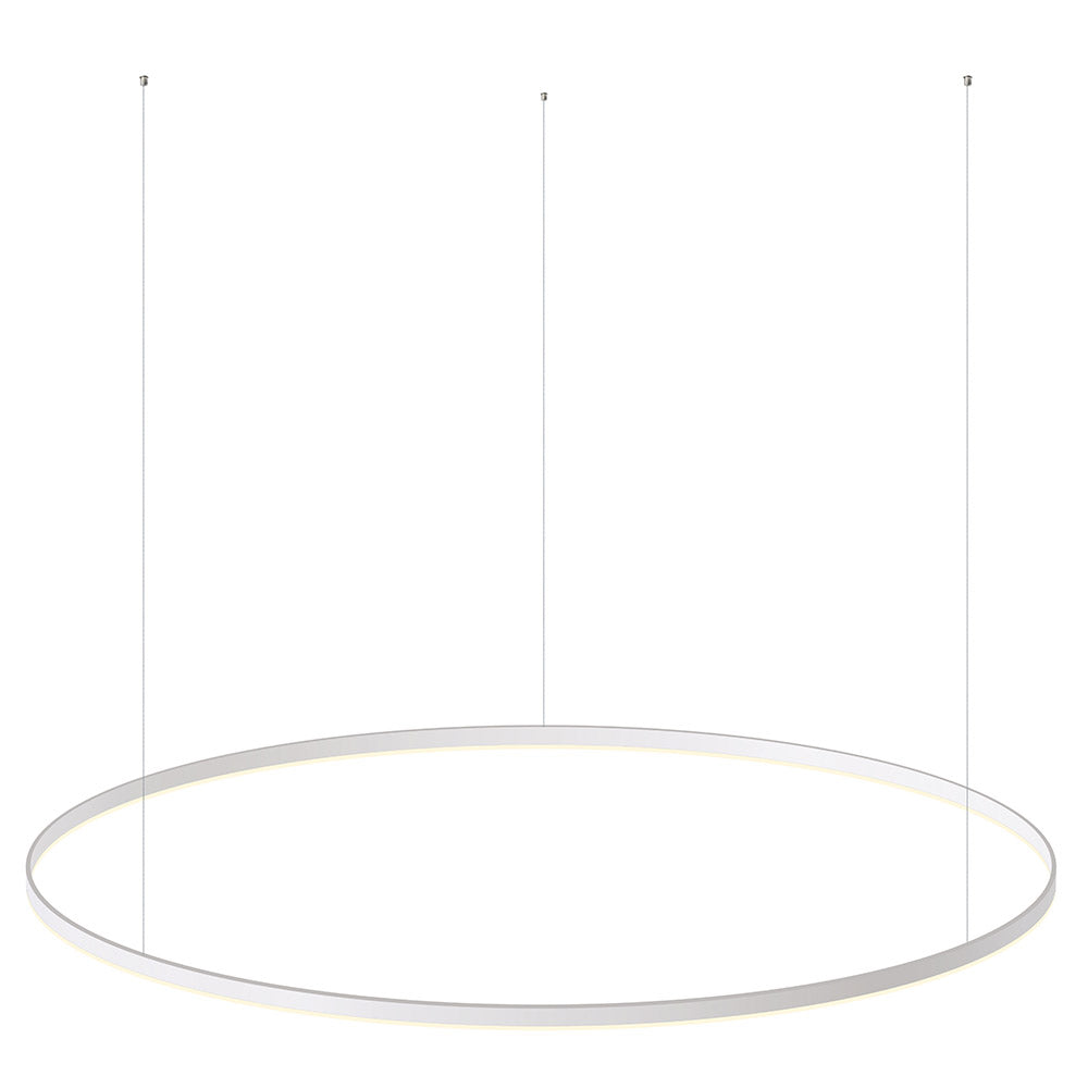 Kit que incluye perfil circular de aluminio y cubierta de metacrilato frost. Para fabricar espectaculares luminarias LED con múltiples opciones de instalación. Lacado en color blanco mate.