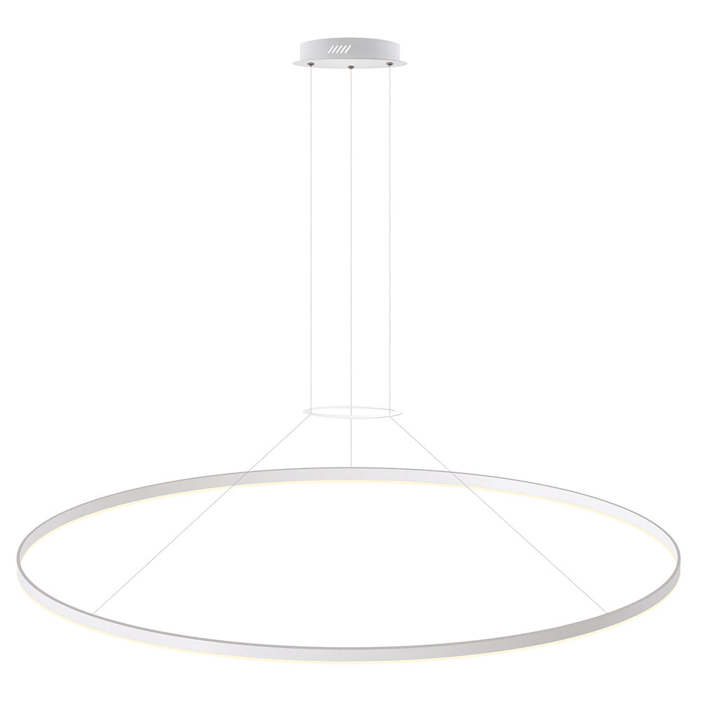 Kit que incluye perfil circular de aluminio y cubierta de metacrilato frost. Para fabricar espectaculares luminarias LED con múltiples opciones de instalación. Lacado en color blanco mate.