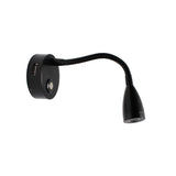 Luminaria flexible de gran calidad con interruptor táctil incorporado para su intalación en pared. Ofrece iluminación focal muy apropiado para su uso como lámpara de lectura o iluminación en vitrinas.
