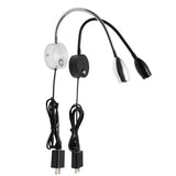 Luminaria flexible de gran calidad con interruptor táctil incorporado para su intalación en pared. Ofrece iluminación focal muy apropiado para su uso como lámpara de lectura o iluminación en vitrinas. Incluye alimentador con adaptador USB.