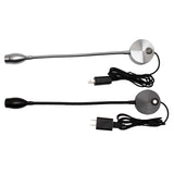Luminaria flexible de gran calidad con interruptor táctil incorporado para su intalación en pared. Ofrece iluminación focal muy apropiado para su uso como lámpara de lectura o iluminación en vitrinas. Incluye alimentador con adaptador USB.