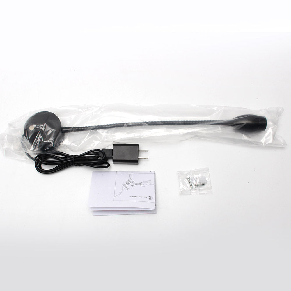 Luminaria flexible de gran calidad con interruptor táctil incorporado para su intalación en pared. Ofrece iluminación focal muy apropiado para su uso como lámpara de lectura o iluminación en vitrinas. Incluye alimentador con adaptador USB.