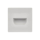 Baliza empotrable de uso interior. Incorpora una placa de led SMD 1W color Blanco Neutro. Lámpara fabricada en PC. Baliza de señalizamiento para paredes y muros, pasillos, cocinas, escaleras o ascensores.