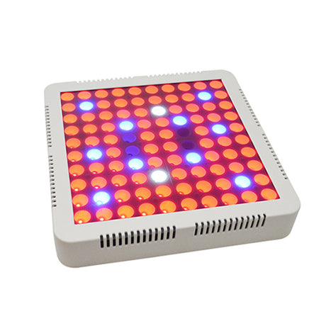 Pantalla especialmente diseñada para estimular el crecimiento de las plantas combinando los espectros lumínicos ideales para su desarrollo. No emiten calor y la planta no sufre quemaduras ni se deshidratan. Incluye 100 chip led con un espectro completo de color de luz roja, azul, UV, IR y luz blanca para todas las fases de crecimiento y floración de las plantas.