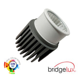 Spot LED de calidad profesional con chip led de alta potencia lumínica BRIDGELUX con disipador de aluminio de diseño patentando que alarga la vida útil y garantiza un flujo luminosos estable a lo largo del tiempo. Con un CRI >92 que asegura una perfecta reproducción cromática. Especialmente indicado para los apliques o aros estándar GU10