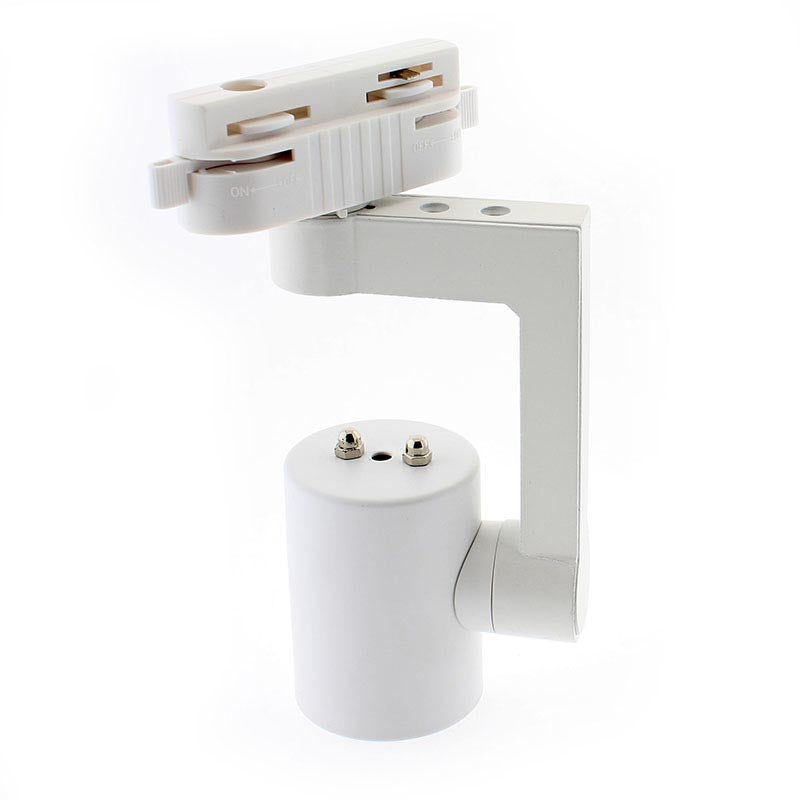 Adaptador orientable para adaptar bombillas con casquilloo E27 a carril monofásico.