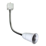 Adaptador flexible para adaptar bombillas con casquilloo E27 a carril monofásico. Conecta bombillas Led E27 a carriles monofásicos, completamente orientables.