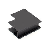 Pieza en forma de L  vertical para conectar dos tramos de carril magnético superficie.