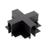 Pieza en forma de X para conectar dos tramos de carril magnético empotrado.