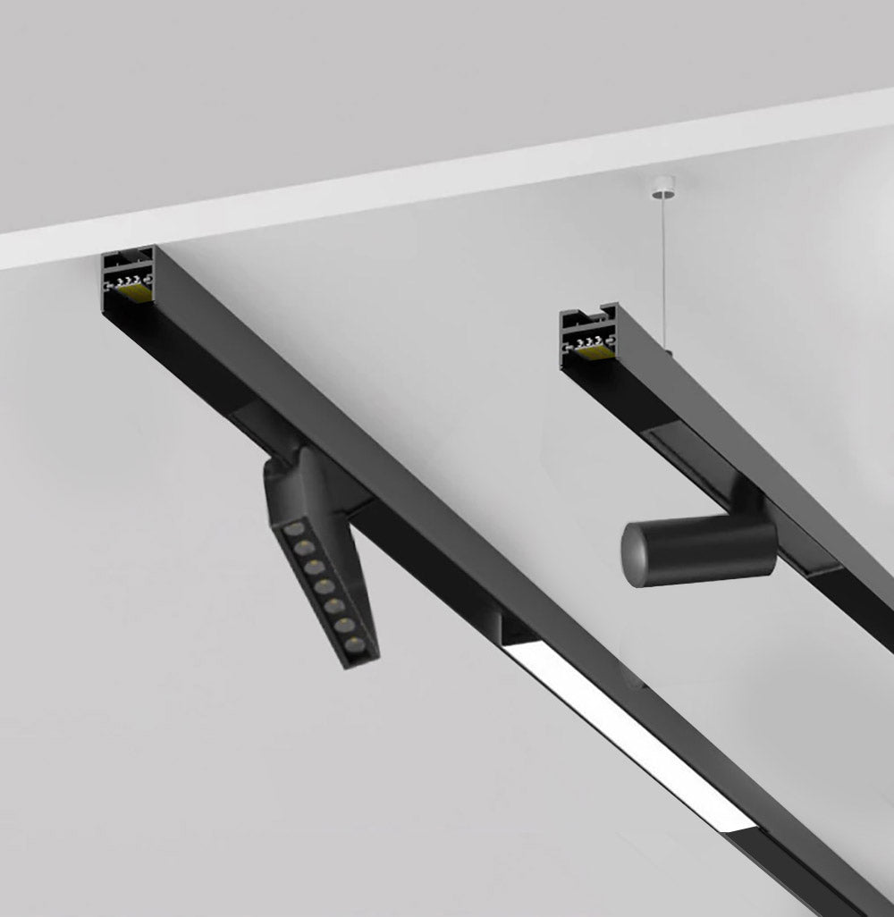 Pieza en forma de L para conectar dos tramos de carril magnético superficie de 16mm.