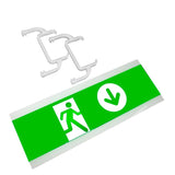 Señalización de fácil instalación para las luminarias led EMERLUX F415. Realizado en metacrilato traslúcido que ofrecen una comunicación visual que cumplen la función de guiar, orientar u organizar a una persona o conjunto de personas.