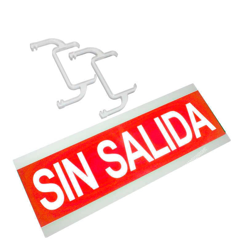 Señalización de fácil instalación para las luminarias led EMERLUX F415. Realizado en metacrilato traslúcido que ofrecen una comunicación visual que cumplen la función de guiar, orientar u organizar a una persona o conjunto de personas.