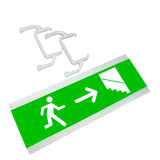 Señalización de fácil instalación para las luminarias led EMERLUX F415. Realizado en metacrilato traslúcido que ofrecen una comunicación visual que cumplen la función de guiar, orientar u organizar a una persona o conjunto de personas.
