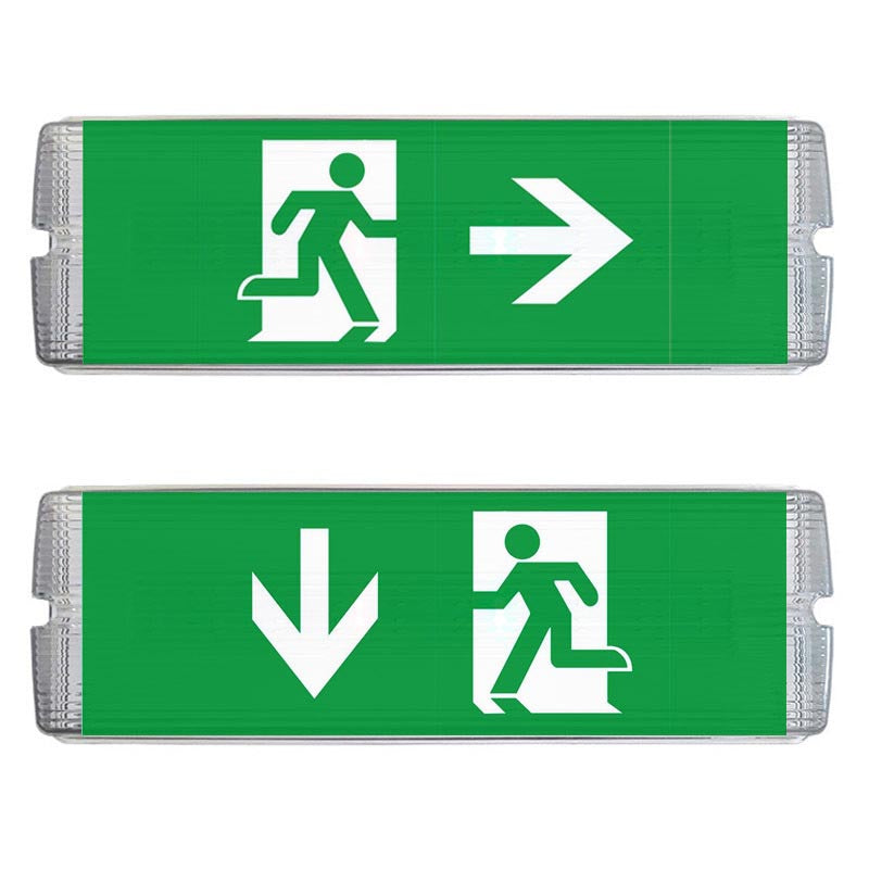Etiquetas adhesiva con señalización de fácil instalación para las luminarias led de emergencia GOLUX. Realizado en vinilo de alta calidad que ofrecen una comunicación visual que cumplen la función de guiar, orientar u organizar a una persona o conjunto de personas. Vienen precortadas para colocarlas en cualquier posición y adaptarlas a las necesidades del usuario.