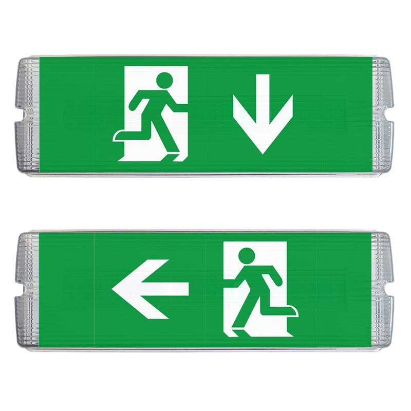 Etiquetas adhesiva con señalización de fácil instalación para las luminarias led de emergencia GOLUX. Realizado en vinilo de alta calidad que ofrecen una comunicación visual que cumplen la función de guiar, orientar u organizar a una persona o conjunto de personas. Vienen precortadas para colocarlas en cualquier posición y adaptarlas a las necesidades del usuario.
